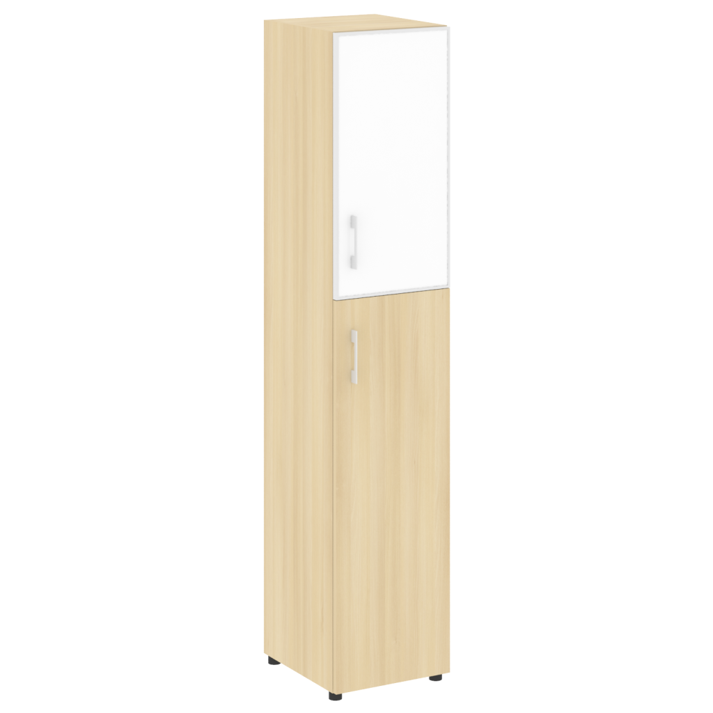 Шкаф узкий Рива Ялта 400*450*1987 Рива Ялта Акация Лорка/Стекло White