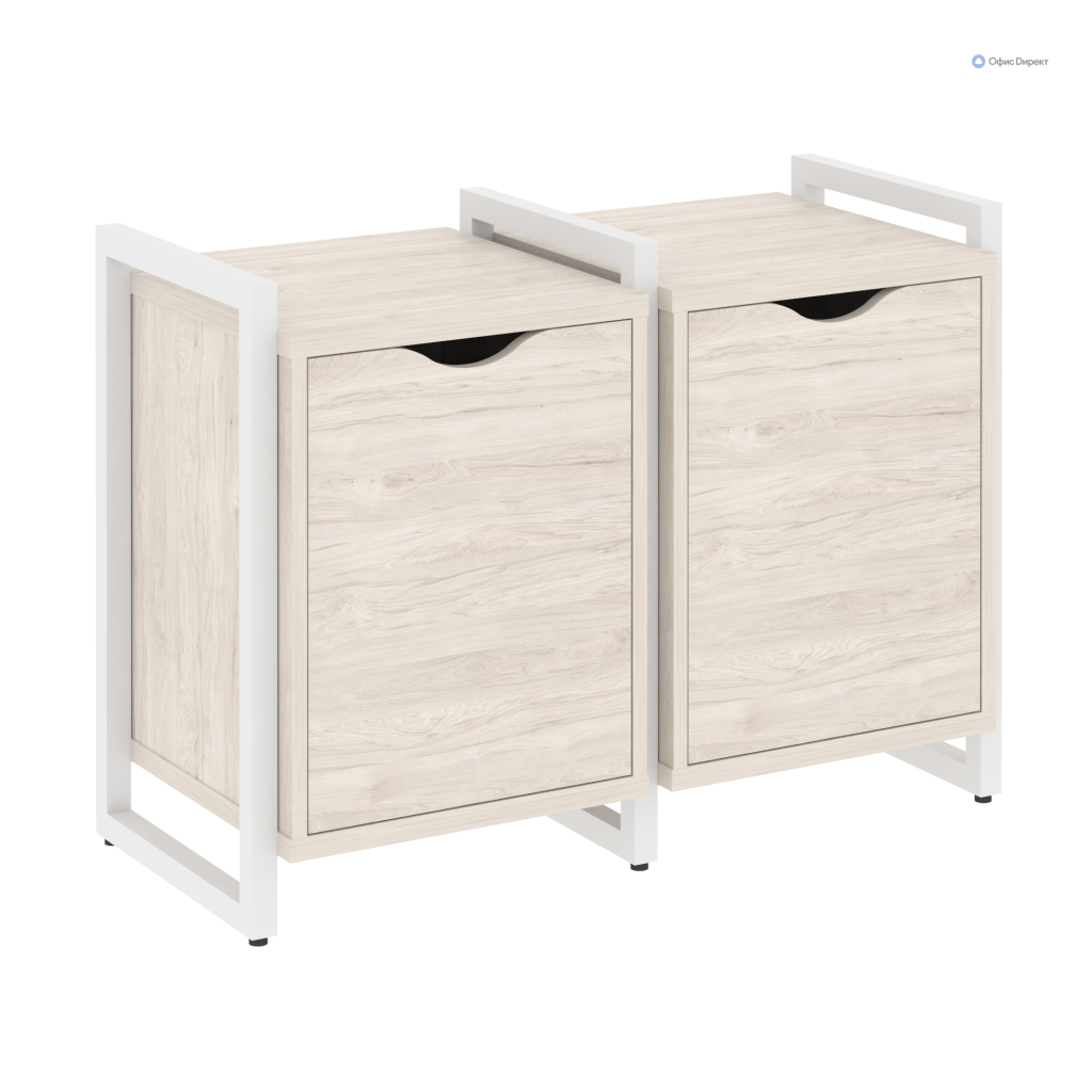 Тумба на регулируемых опорах наборная. Вариант №2 Лофт 970*460*719 Лофт Денвер Светлый/Металл Белый